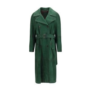 Valstar Women Vintage Effect Suede Double Breasted Trench Coat